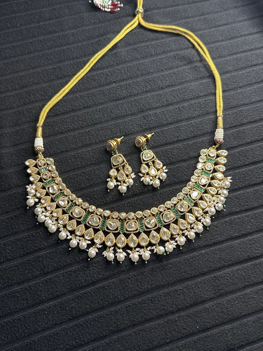 22K Gold Plated Necklace Set Bagutte from Desi Girl Gems