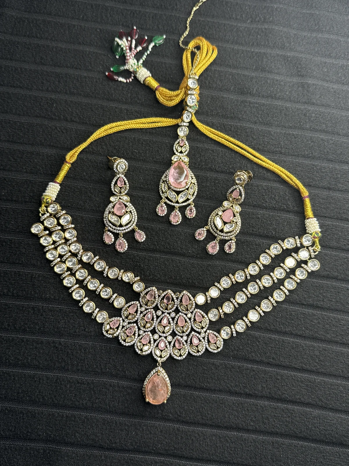 Layered Sunheri Kundan Necklace Set from Desi Girl Gems