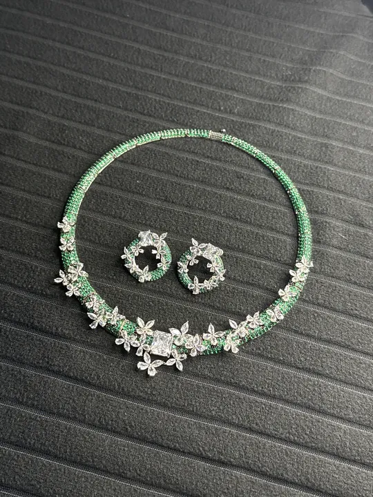 Green Husli Necklace Set from Desi Girl Gems