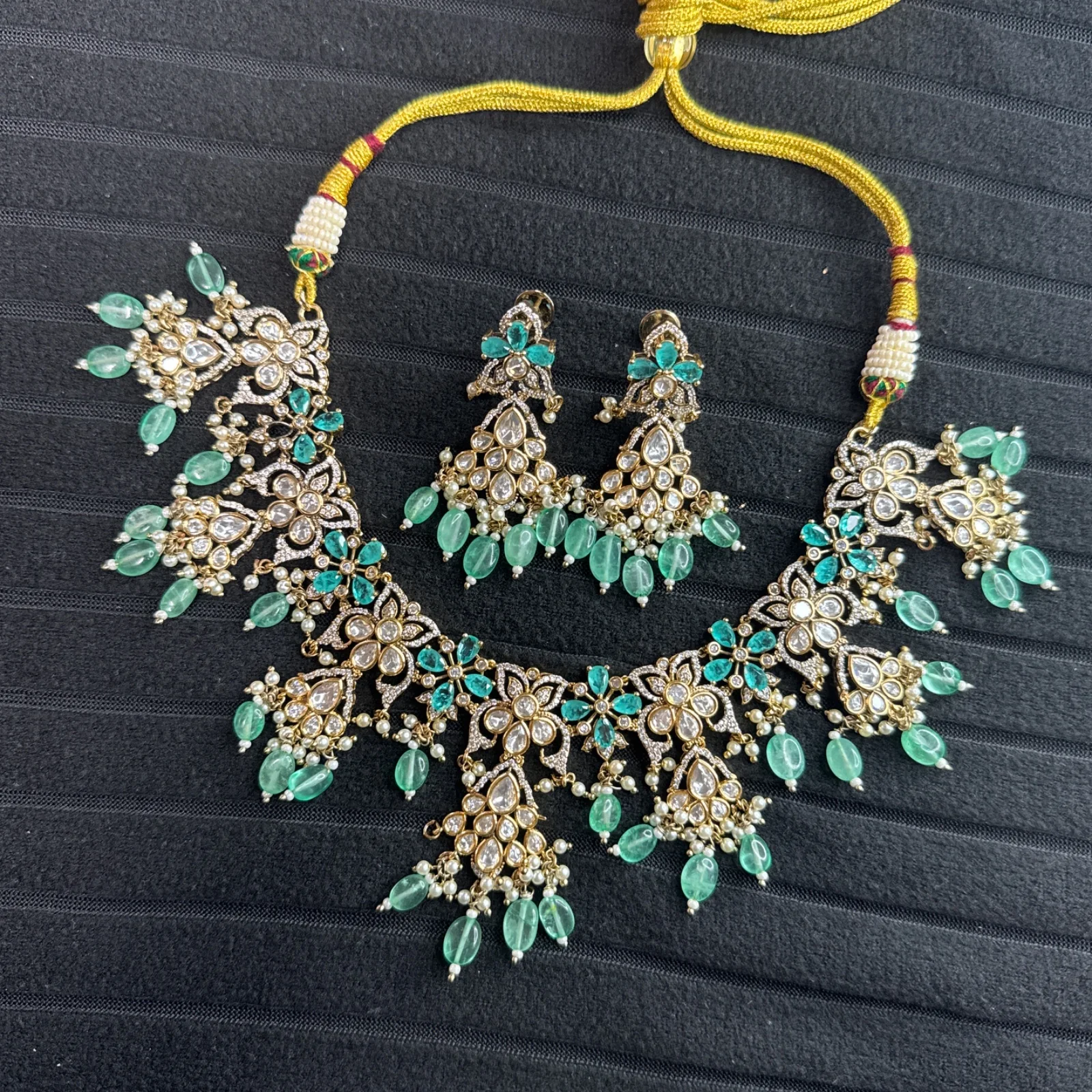 Mint Designer-Inspired Necklace Set from Desi Girl Gems