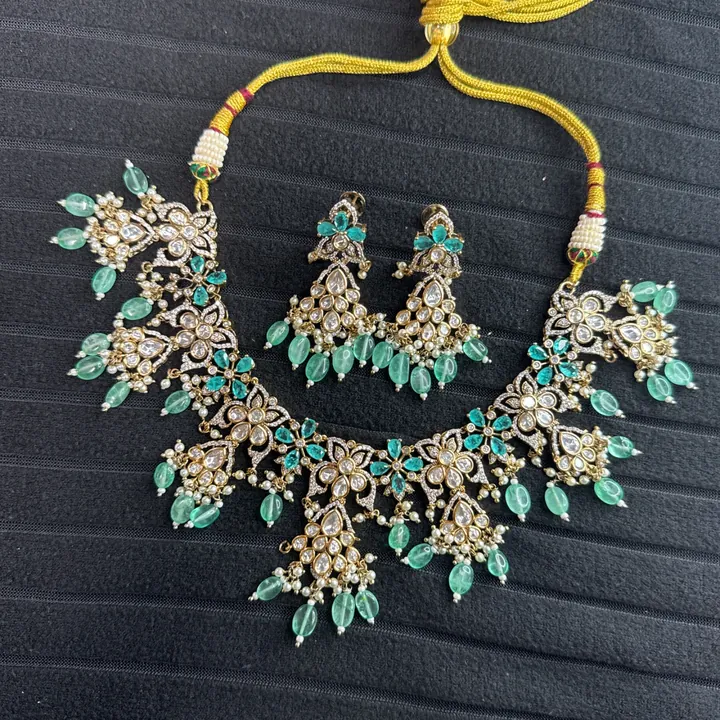 Mint Designer-Inspired Necklace Set from Desi Girl Gems