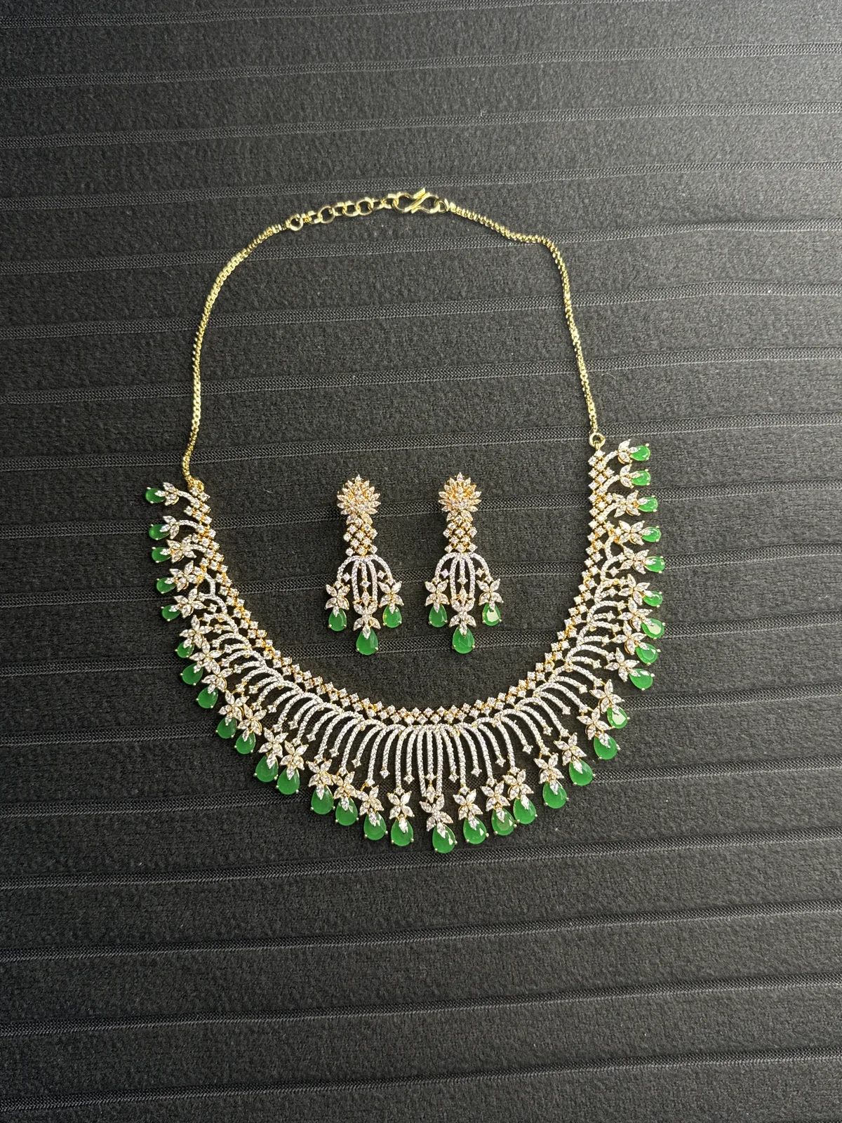 Green Dublet Necklace Set from Desi Girl Gems
