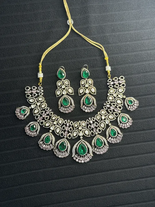Green Dublet Necklace Set from Desi Girl Gems