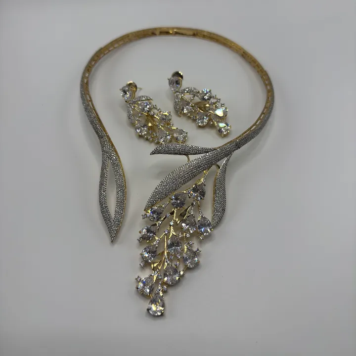 Viral American Diamond Necklace Set from Desi Girl Gems