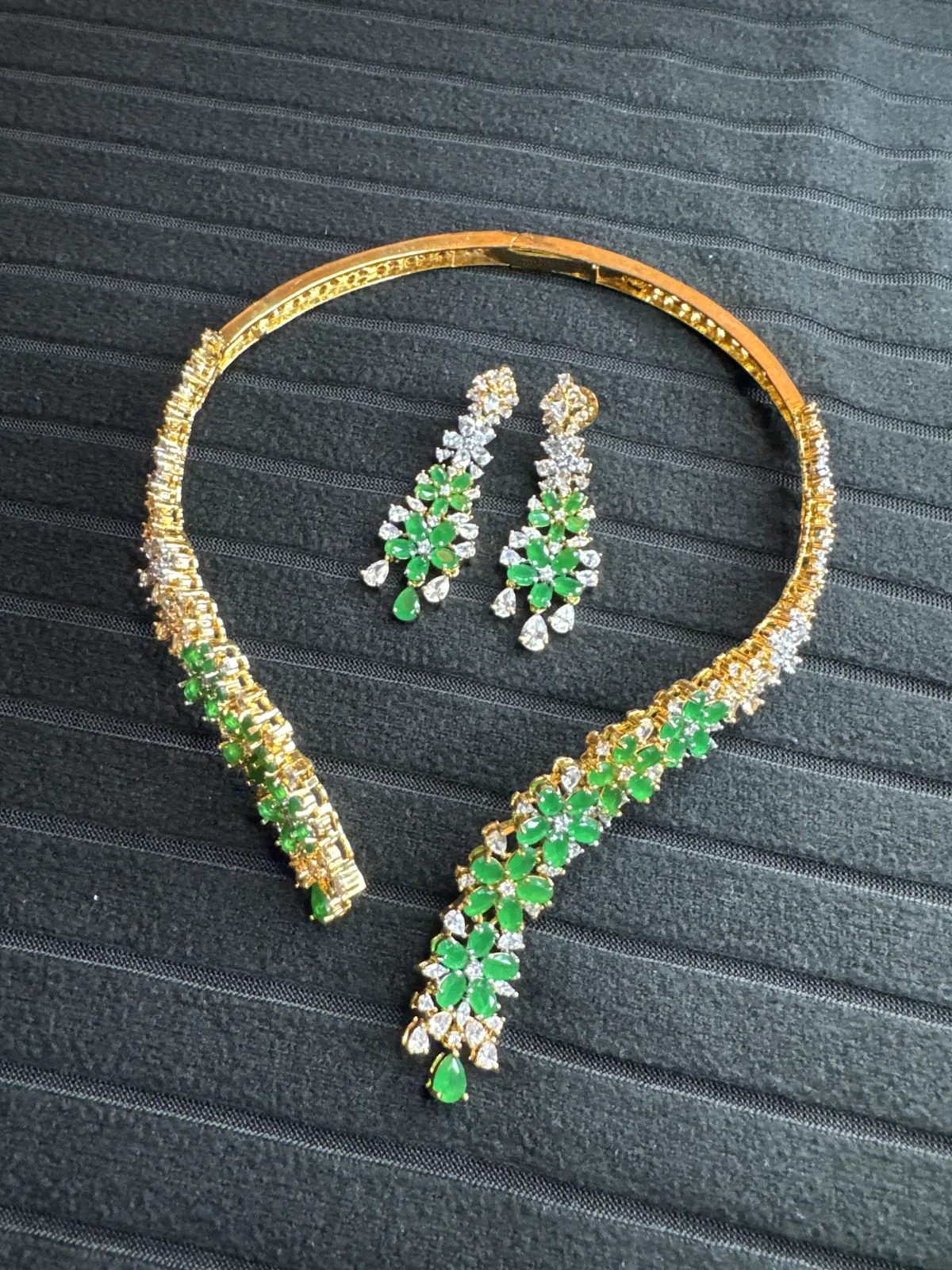 Green Floral Necklace Set from Desi Girl Gems