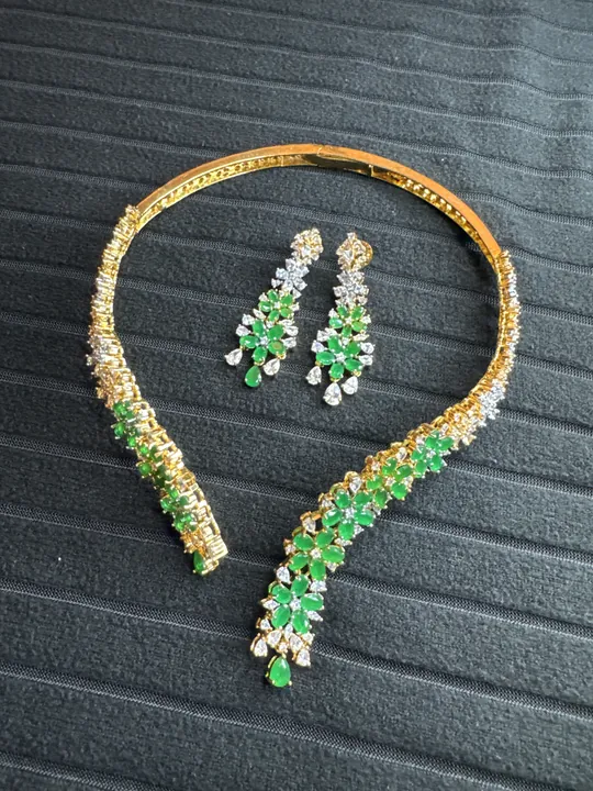 Green Floral Necklace Set from Desi Girl Gems