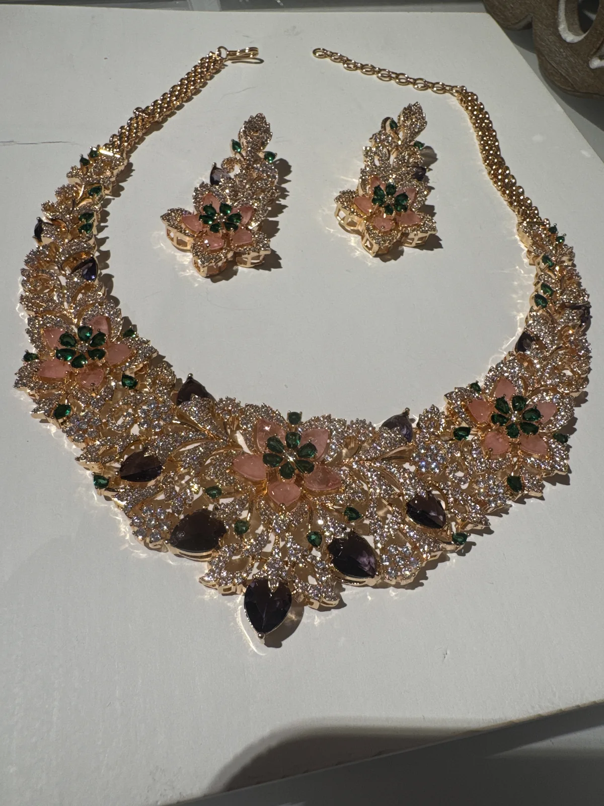 Gold Floral Necklace Set from Desi Girl Gems