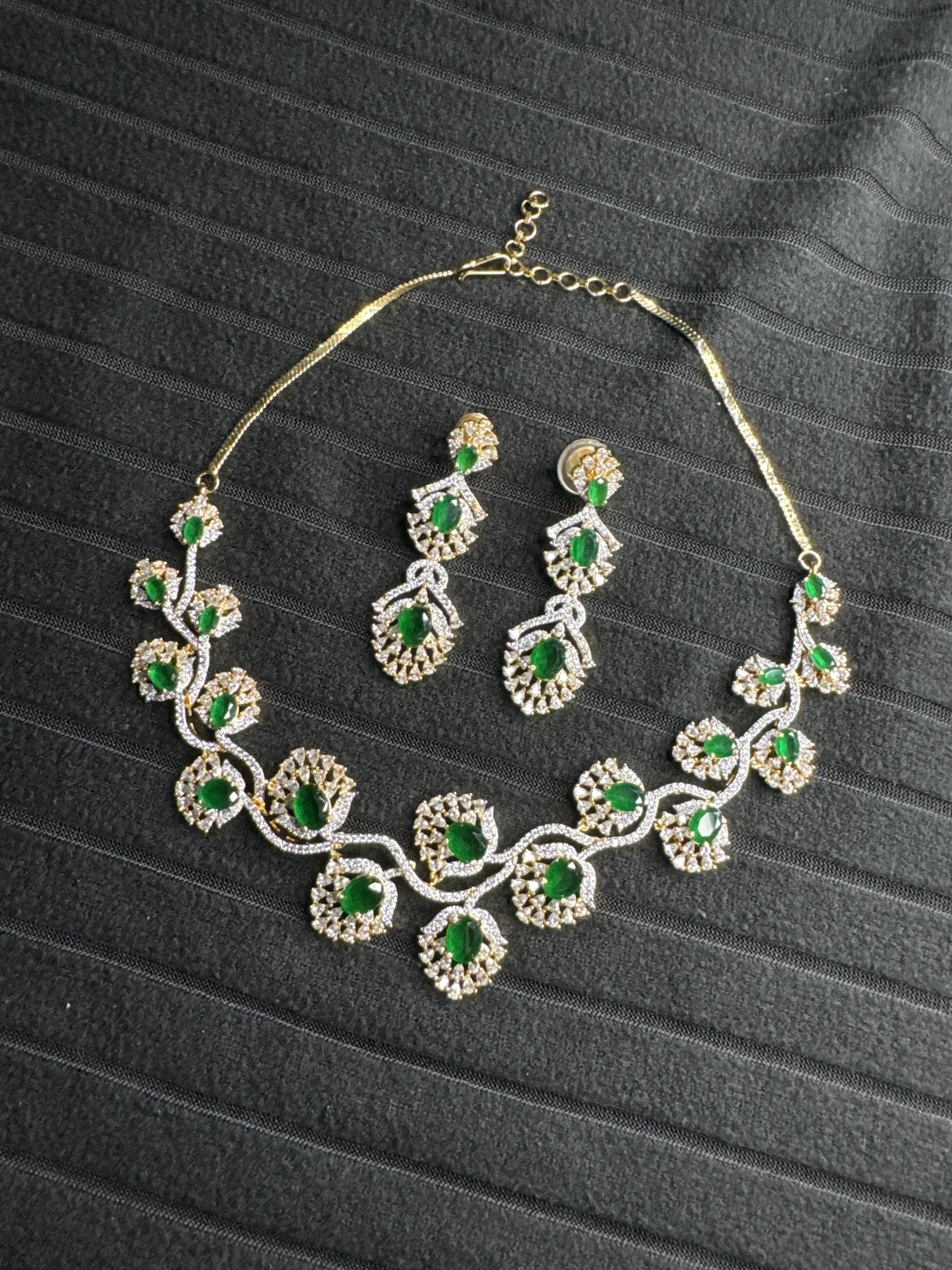Green Dublet Necklace Set from Desi Girl Gems