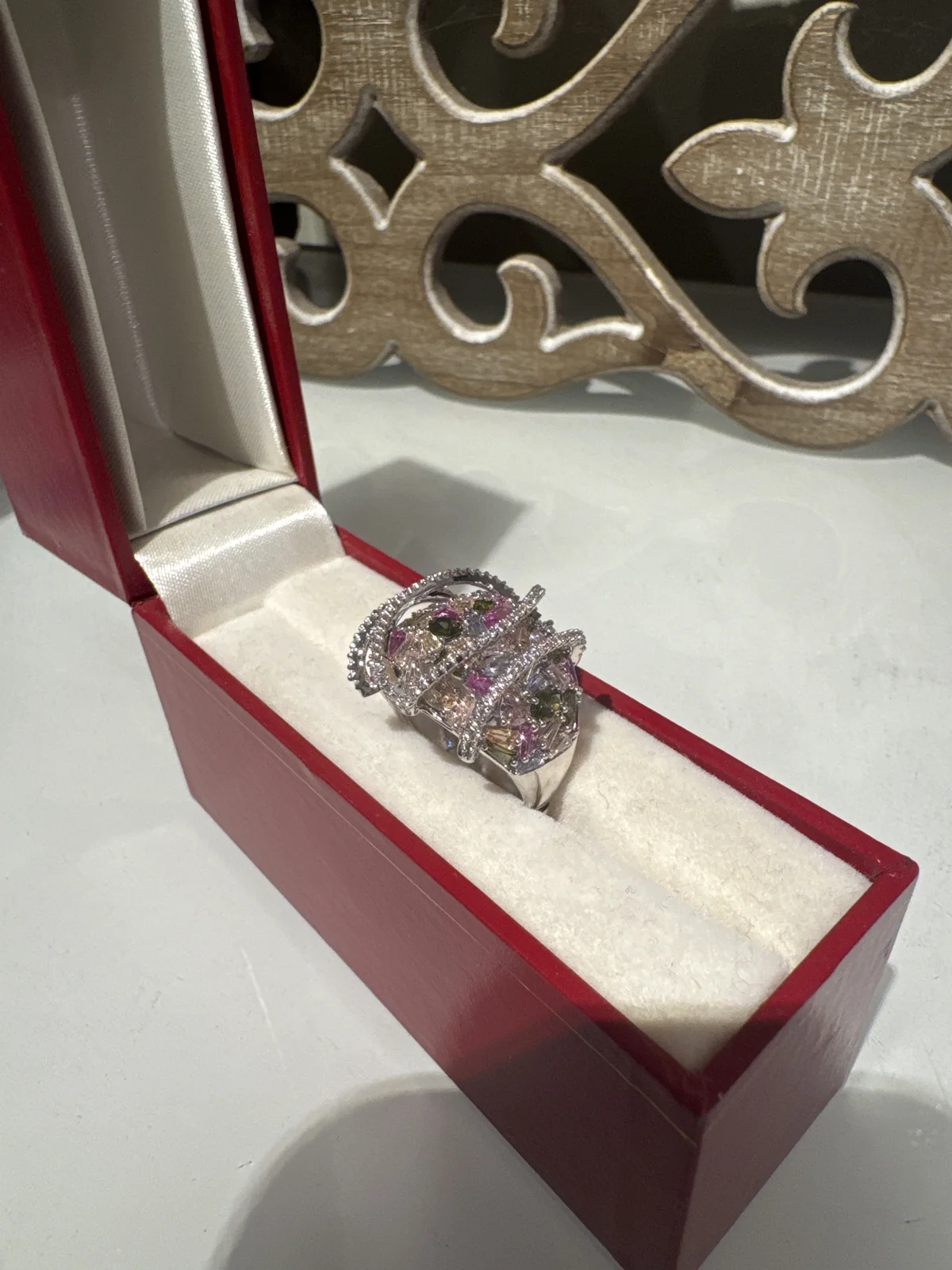 Muti colored CZ Ring from Desi Girl Gems