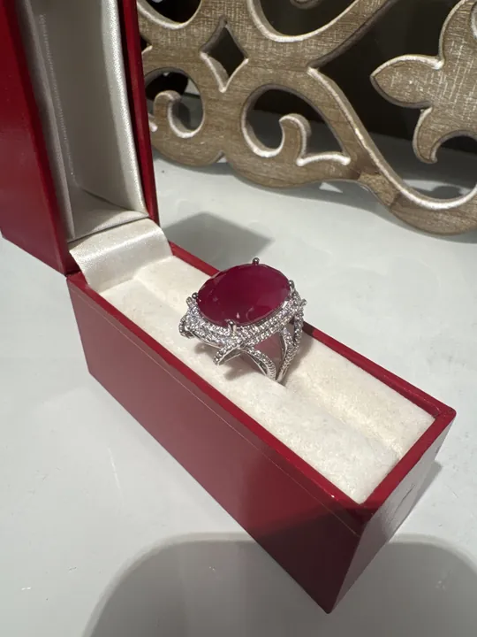 Ruby Red Oval Doublet Ring size 8 from Desi Girl Gems