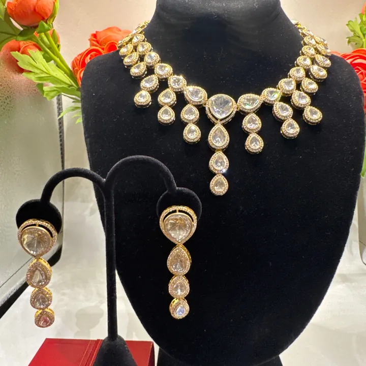 Gold-Plated Delicate Waterfall Necklace Set from Desi Girl Gems