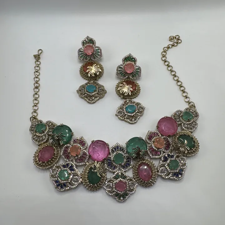 Vantara Designer inspired Multi-Color Stone Necklace Set from Desi Girl Gems
